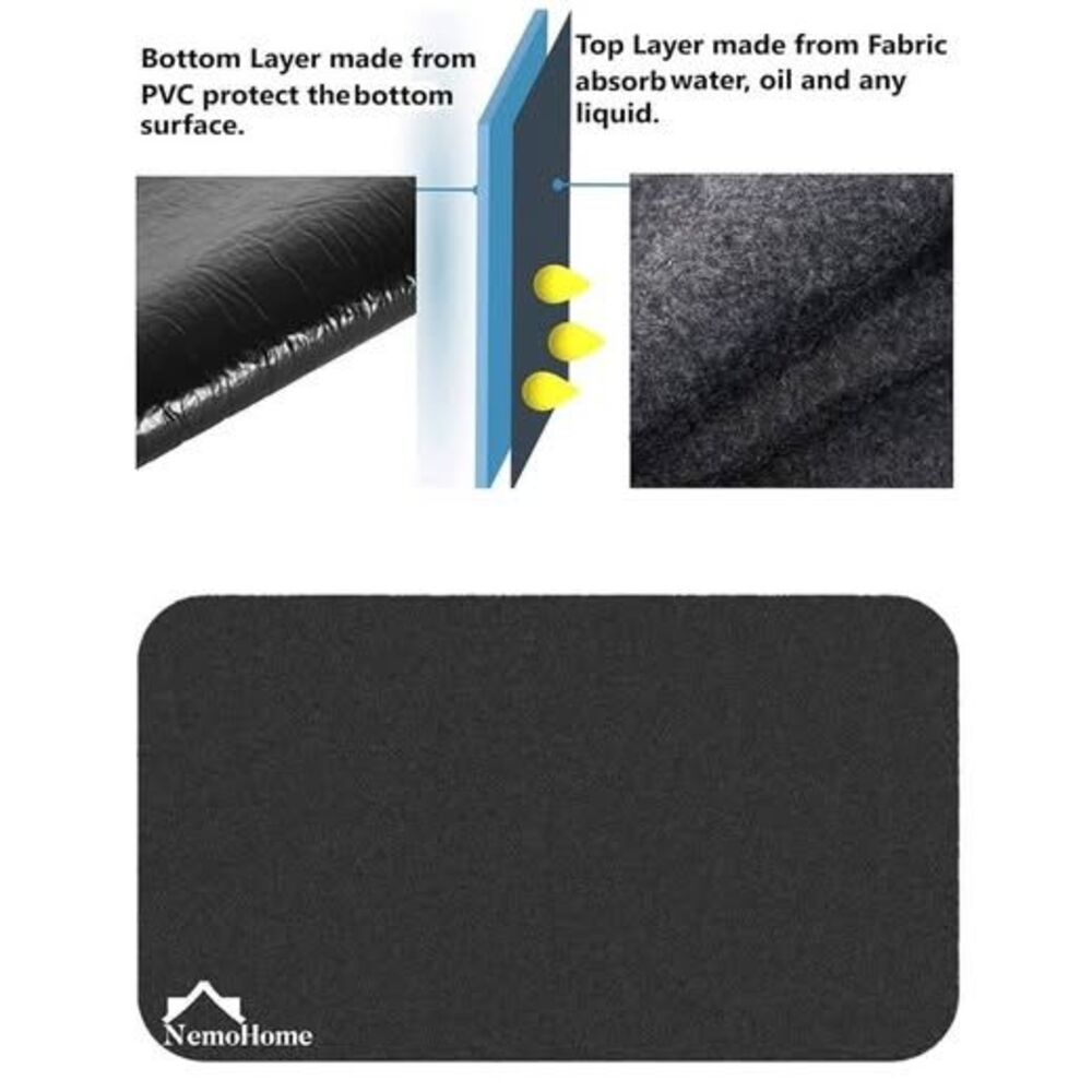 NemoHome Floor Mat for Fridge, Under Washing Machine Pad, Under Sink Mat